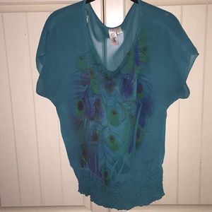 Sheer Peacock Blouse